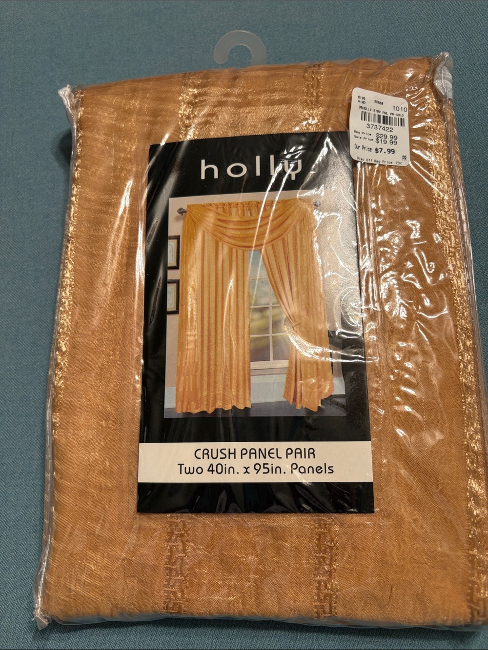 Holly Crush Panel Pair Drapes in Gold
